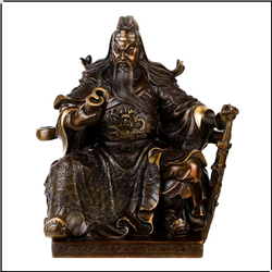 開光純銅武財神看書像 開光純銅武財神看書像