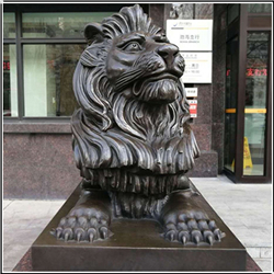 銀行門(mén)口銅獅子
