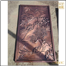 鑄銅關(guān)公 風(fēng)水山水畫浮雕