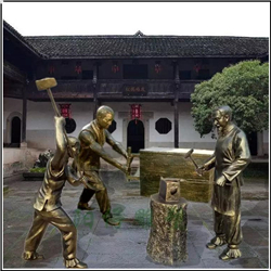 鑄銅關公 打鐵人物銅雕塑