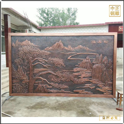 鑄銅關公 室內背景浮雕墻