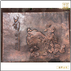 鑄銅關公 室內(nèi)菊花銅浮雕壁畫