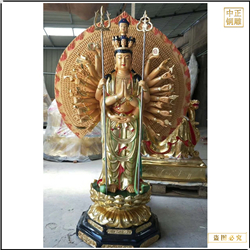 鑄銅關公 彩繪千手觀音菩薩銅像制作