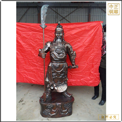 鑄銅關(guān)公 寺廟看書關(guān)公雕塑