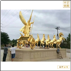 鑄銅關公 公園大型銅馬雕塑擺件