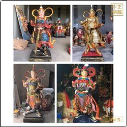 鑄銅關公 彩繪純銅韋陀菩薩鑄造