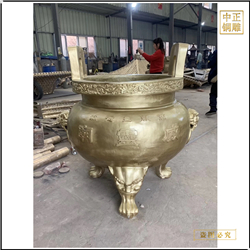 鑄銅關公 定做大型銅香爐廠家