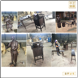鑄銅關公 步行街餐廳人物銅雕塑制作