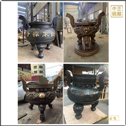 鑄銅關公 現貨供應四柱銅香爐