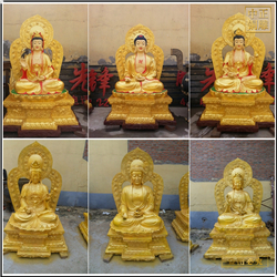 鑄銅關公 純銅西方三圣阿彌陀佛像