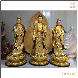 鑄銅關公 1.5米西方三圣銅像擺件