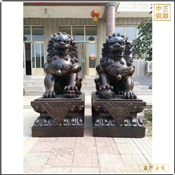 鑄銅關公 傳統鑄銅獅子雕像