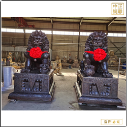 鑄銅關公 傳統故宮天安門獅子擺件