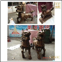 鑄銅關公 定做銅麒麟