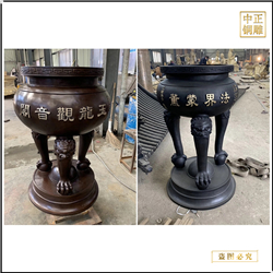 鑄銅關公 寺廟銅香爐廠家