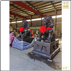 純銅保宅宮門(mén)獅子一對(duì)