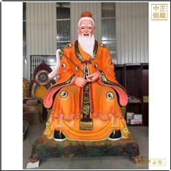 鑄銅關公 彩繪太上老君銅像