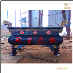 鑄銅關(guān)公 帶頂圓形銅香爐