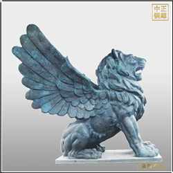 鑄銅關(guān)公 帶翅膀的銅雕飛獅