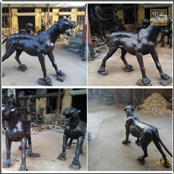 鑄銅關(guān)公 廠家鑄造大型金錢豹雕塑