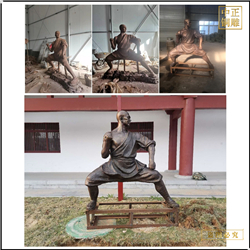 鑄銅關公 大型練拳人物雕塑廠家