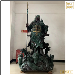 鑄銅關(guān)公 持刀關(guān)公雕塑