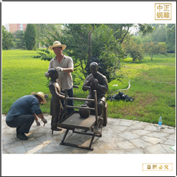 鑄銅關公 公園吹糖人雕塑