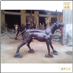 動物雕塑金錢豹雕塑鑄造 動物雕塑金錢豹雕塑鑄造