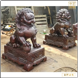 鑄銅關公 故宮爬獅動物雕塑