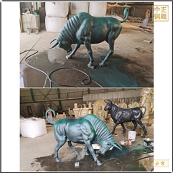 鑄銅關公 低頭銅牛雕塑