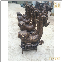 純銅小魚雕塑擺件 純銅小魚雕塑擺件