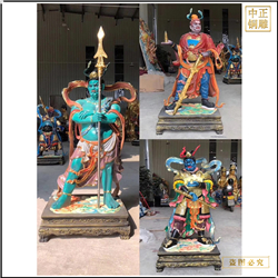 鑄銅關公 彩繪神像銅雕塑