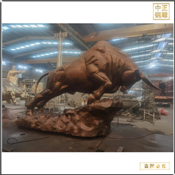 廣場公園商業街銅牛擺件鑄造 