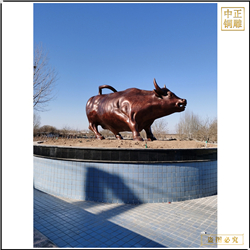 廣場風(fēng)水純銅牛 