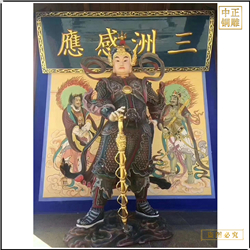 鑄銅關公 5米貼真金韋陀佛像