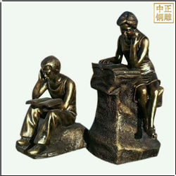 校園看書人物銅雕塑 校園看書人物銅雕塑