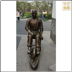 鑄銅關公 中醫碾藥人物雕塑