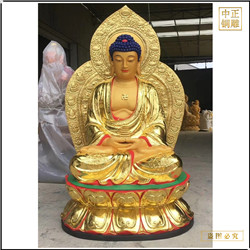 鑄銅關公 站像釋迦牟尼佛銅雕像