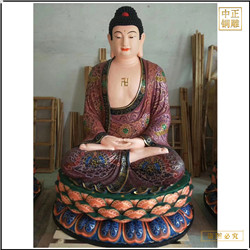 鑄銅關公 彩繪貼金釋迦牟尼佛銅像