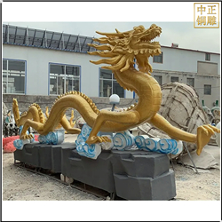 鑄銅關公 帶底座銅龍雕塑制作廠