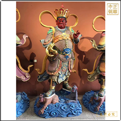 鑄銅關公 四大天王佛像一套純銅擺件