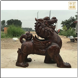 鑄銅關公 室外銅獬豸雕塑廠家