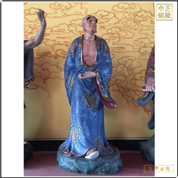 鑄銅關公 純銅鎏金彩繪十八羅漢制作