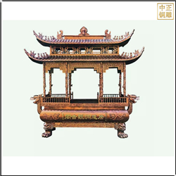 鑄銅關(guān)公 黃銅寺廟香爐定制