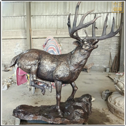 鑄銅關(guān)公 室外大型奔跑的銅鹿雕塑