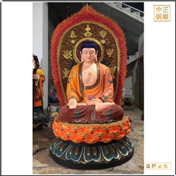 鑄銅關公 釋迦牟尼佛銅雕塑擺件