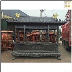 鑄銅關公 設計銅香爐雕塑廠家