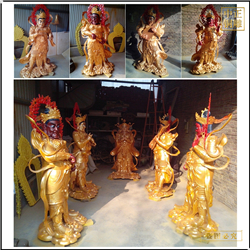 鑄銅關(guān)公 貼金彩繪純銅四大天王佛像鑄造廠