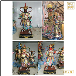 鑄銅關公 供應1.8米彩繪四大天王銅佛像