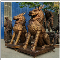 鑄銅關公 一對大型銅麒麟雕塑